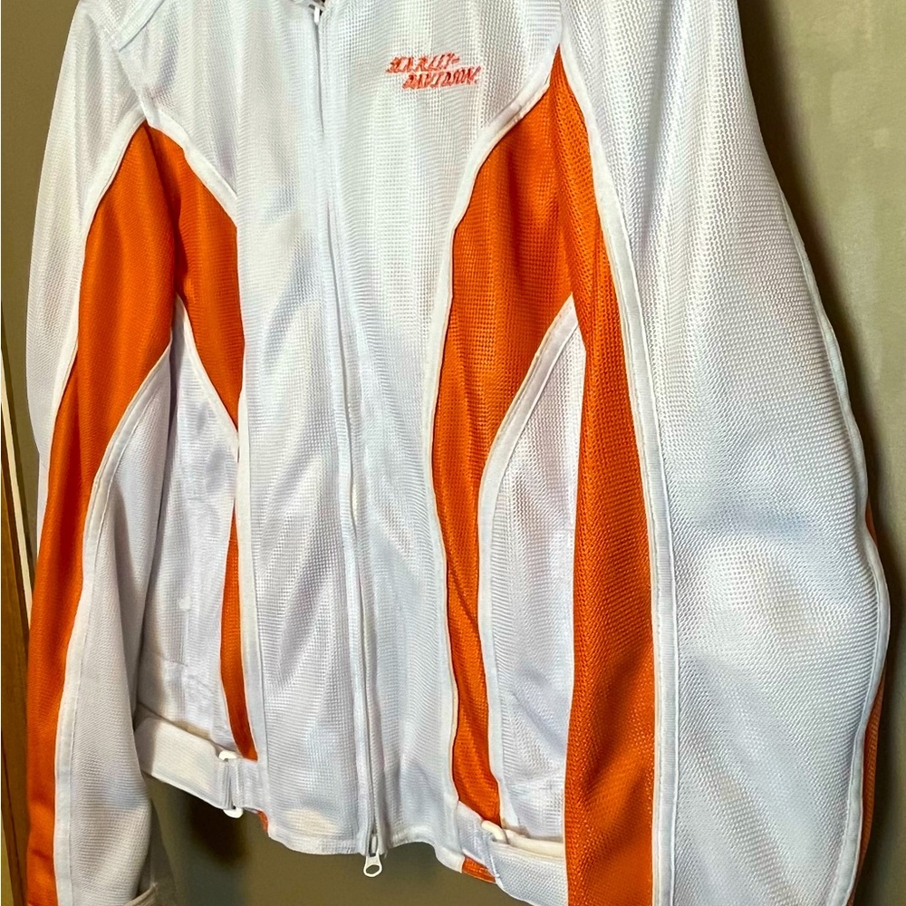 HD Riding Jacket. Size Large. White/Orange Size Large